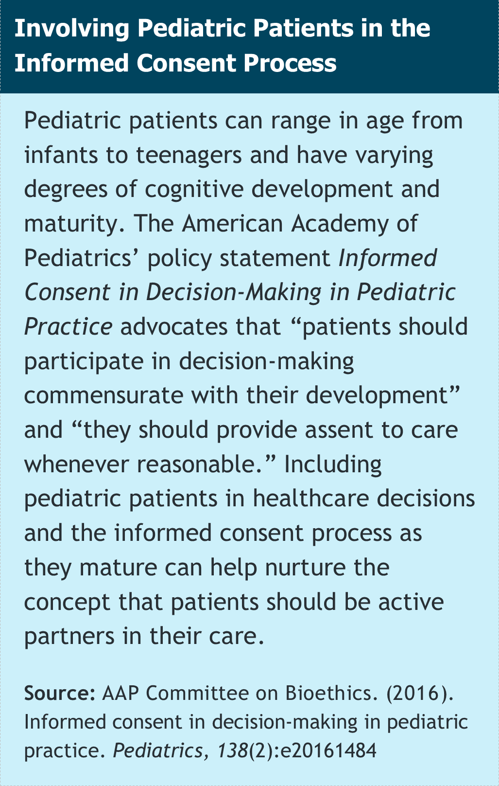 Informed Consent for Pediatric Patients